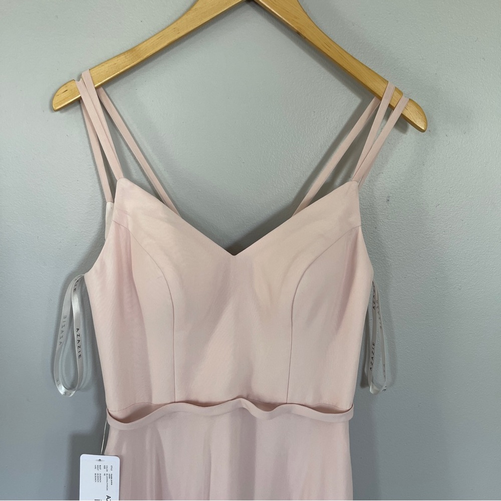 AZAZIE JANINE Rose Petal A-Line V-Neck Chiffon Dress size A2 - Picture 9 of 11